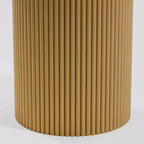 Tavolo da pranzo rotondo da 46" in legno massello di rovere con gambe a piedistallo in rattan intrecciato, 4 posti, nero