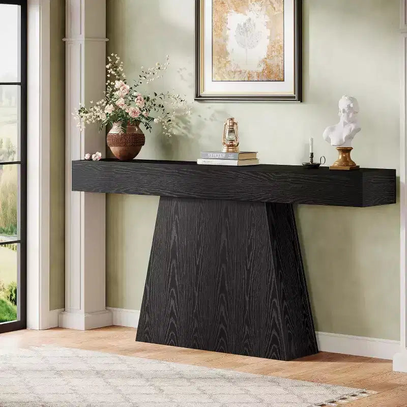 Consolle rustica da 160 cm con base trapezoidale per ingresso, corridoio e soggiorno