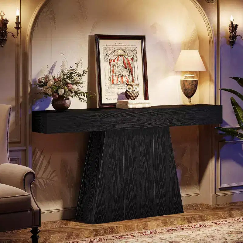 Consolle rustica da 160 cm con base trapezoidale per ingresso, corridoio e soggiorno