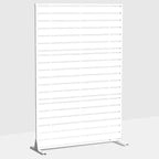 Schermo a quattro ante in acciaio galvanizzato bianco con persiane 183x120x40cm, Pannello per recinzione privacy
