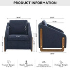 Poltrona Bernie in ciniglia con struttura in legno e borchie