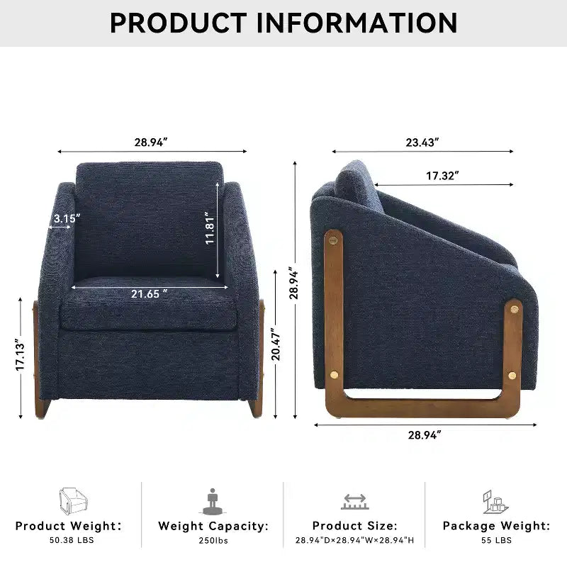 Poltrona Bernie in ciniglia con struttura in legno e borchie