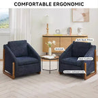 Poltrona Bernie in ciniglia con struttura in legno e borchie
