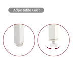 Tavolino Finale in Rattan con Cassetto, Comodino Moderno, Gambe in Metallo, Tavolino d'Appoggio per Soggiorno e Camera da Letto, Bianco