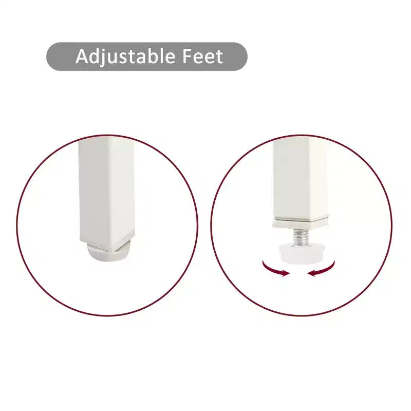 Tavolino Finale in Rattan con Cassetto, Comodino Moderno, Gambe in Metallo, Tavolino d'Appoggio per Soggiorno e Camera da Letto, Bianco