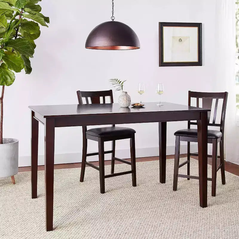 Tavolo da pranzo Dudley ad altezza bancone, mogano rustico, 36x60", legno di caucciù asiatico