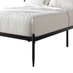 Letto a Piattaforma in Metallo con Pomoli Decorativi a Sfera, Telaio Verniciato a Polvere, Nessuna Rete a Molle Necessaria