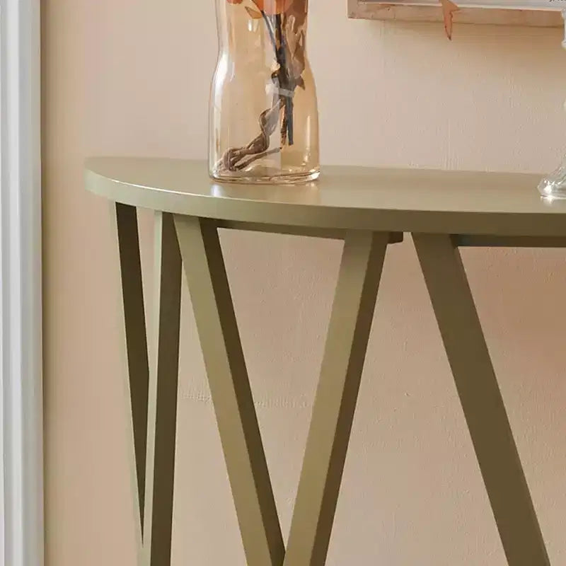 Consolle Vienna Half Moon, design a X, verde avocado, per ingresso e soggiorno