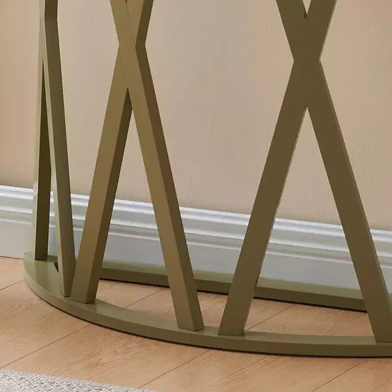 Consolle Vienna Half Moon, design a X, verde avocado, per ingresso e soggiorno