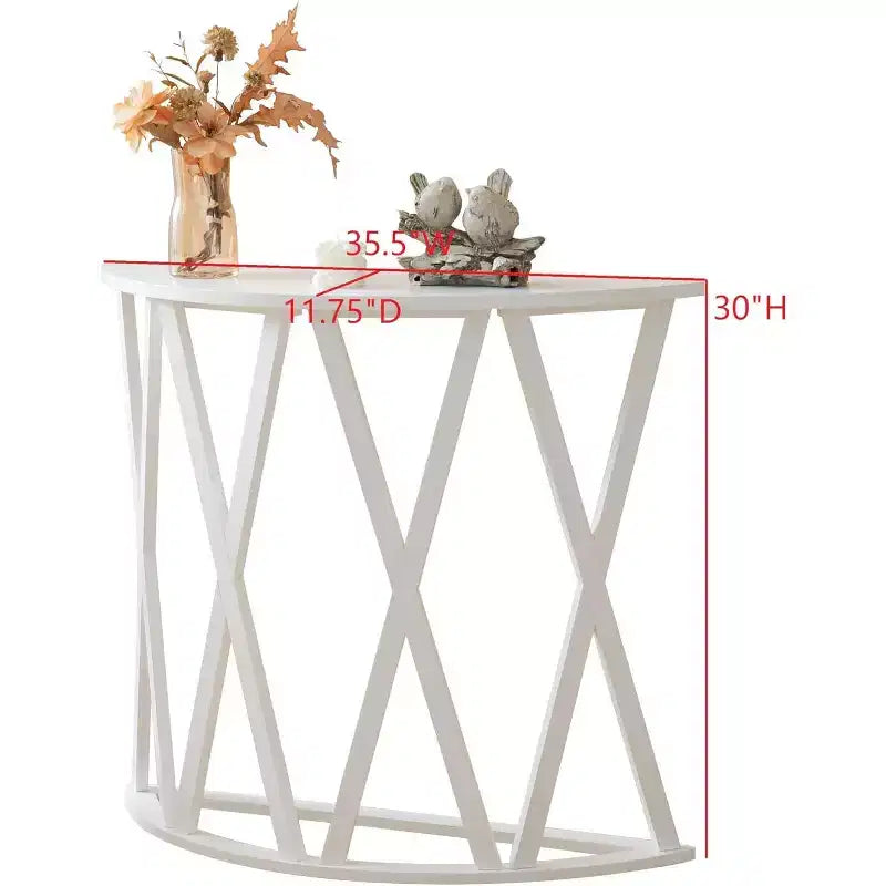Consolle Vienna Half Moon, design a X, verde avocado, per ingresso e soggiorno