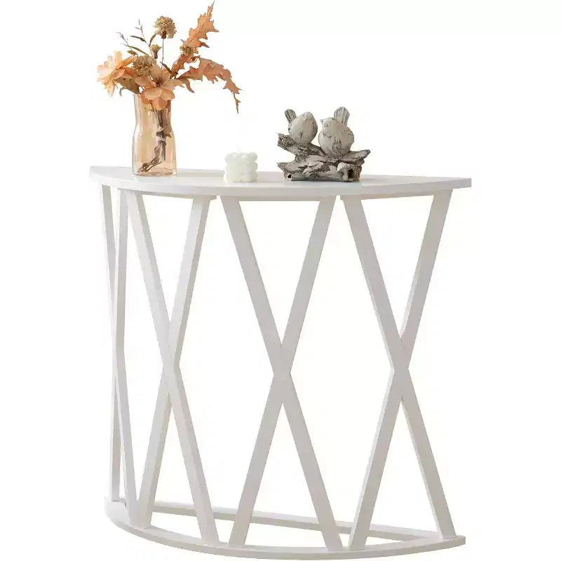 Consolle Vienna Half Moon, design a X, verde avocado, per ingresso e soggiorno