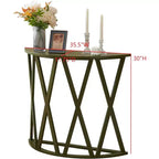 Consolle Vienna Half Moon, design a X, verde avocado, per ingresso e soggiorno