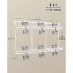 Sistema Organizer Regolabile per Armadio - Unità Scaffalatura in Metallo da 4-8 ft con 6 Aste e 6 Ripiani, Capacità 187 kg, Bianco Nuvola