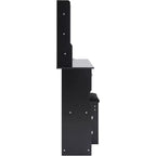 Toeletta con cassetto a sinistra, sgabello imbottito, specchio scorrevole extra-large e vano portaoggetti multilivello