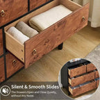 Cassettiera a 6 cassetti, 120 cm, moderna con maniglie rotonde vintage, rovere naturale