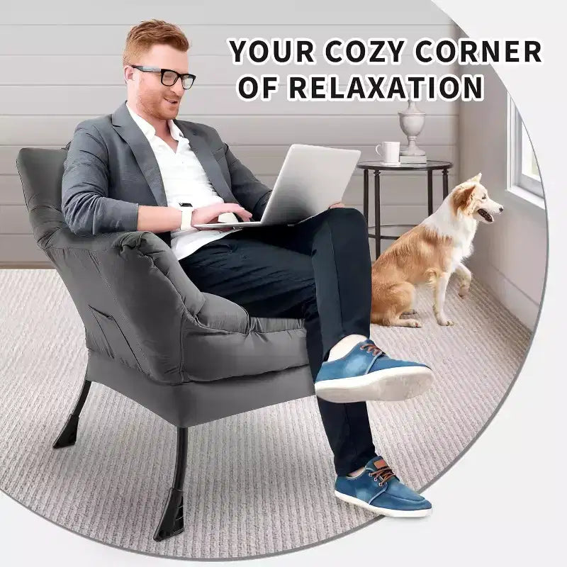 Poltrona Lounge Moderna con Profilo Sottile, Poltroncina per Spazi Piccoli, Design Minimalista