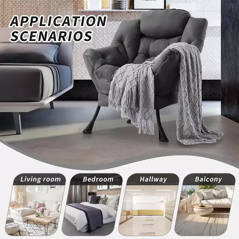 Poltrona Lounge Moderna con Profilo Sottile, Poltroncina per Spazi Piccoli, Design Minimalista