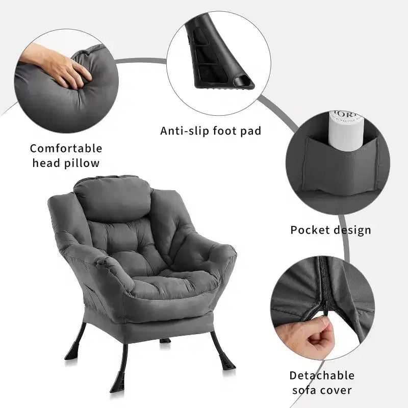 Poltrona Lounge Moderna con Profilo Sottile, Poltroncina per Spazi Piccoli, Design Minimalista