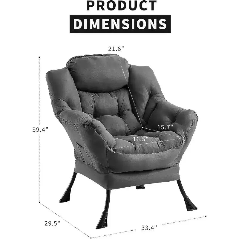 Poltrona Lounge Moderna con Profilo Sottile, Poltroncina per Spazi Piccoli, Design Minimalista