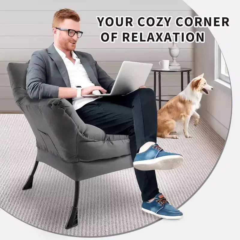 Poltrona Lounge Moderna con Profilo Sottile, Poltroncina per Spazi Piccoli, Design Minimalista