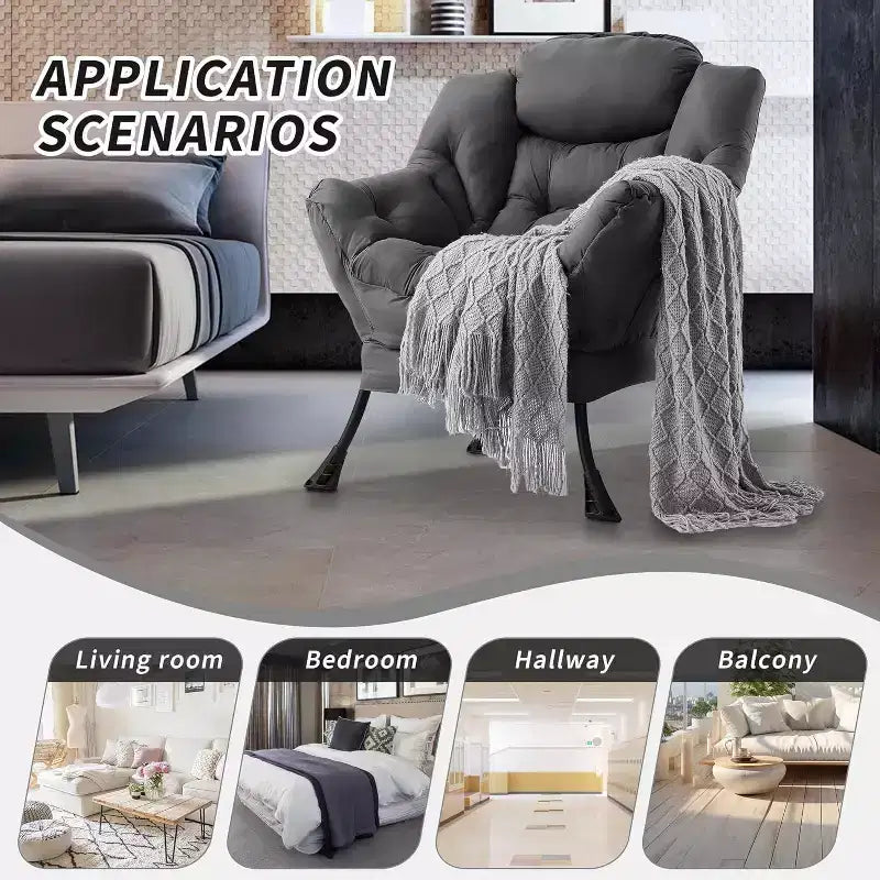 Poltrona Lounge Moderna con Profilo Sottile, Poltroncina per Spazi Piccoli, Design Minimalista