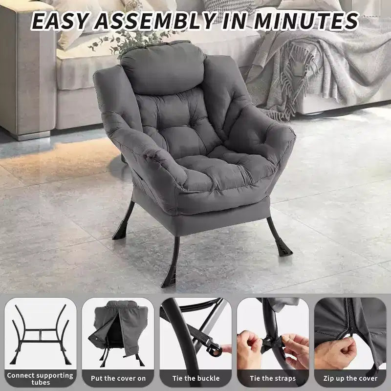 Poltrona Lounge Moderna con Profilo Sottile, Poltroncina per Spazi Piccoli, Design Minimalista