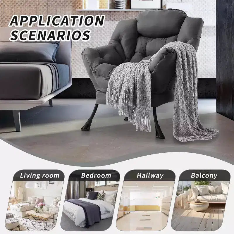 Poltrona Lounge Moderna con Profilo Sottile, Poltroncina per Spazi Piccoli, Design Minimalista