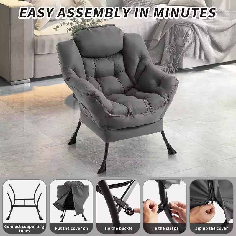 Poltrona Lounge Moderna con Profilo Sottile, Poltroncina per Spazi Piccoli, Design Minimalista