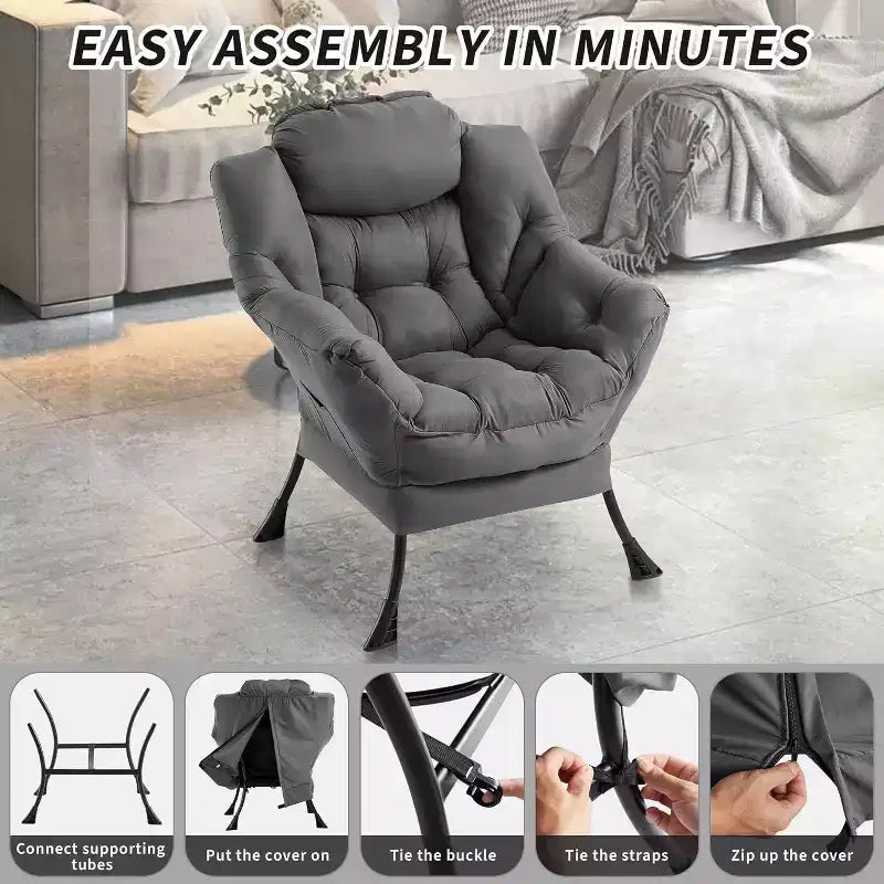 Poltrona Lounge Moderna con Profilo Sottile, Poltroncina per Spazi Piccoli, Design Minimalista