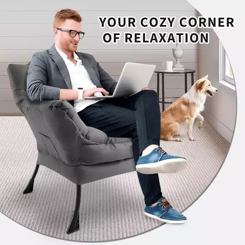 Poltrona Lounge Moderna con Profilo Sottile, Poltroncina per Spazi Piccoli, Design Minimalista