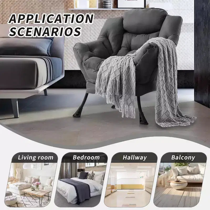 Poltrona Lounge Moderna con Profilo Sottile, Poltroncina per Spazi Piccoli, Design Minimalista