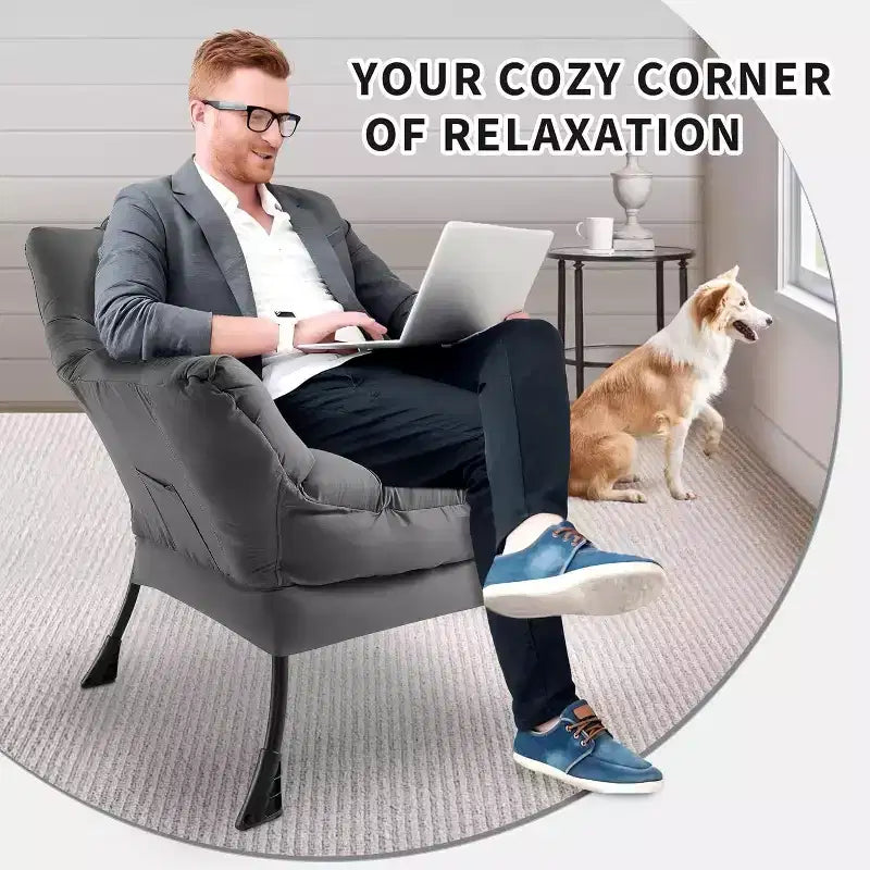 Poltrona Lounge Moderna con Profilo Sottile, Poltroncina per Spazi Piccoli, Design Minimalista