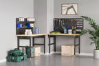 Acekool 48 Adjustable Workbench with Pegboard - 2000lb Capacity, 28-40 Height Garage Table for Workshop & Home DIY