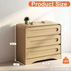 Comodino con 3 cassetti per camera da letto, cassettiera organizer in legno larga 81 cm