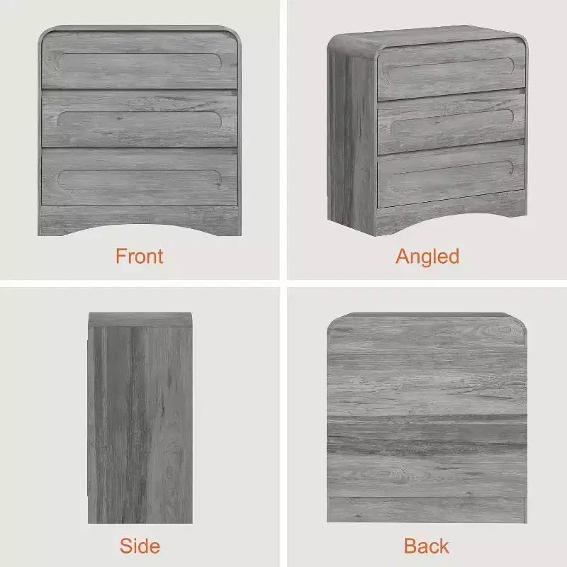 Comodino con 3 cassetti per camera da letto, cassettiera organizer in legno larga 81 cm