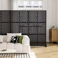 Schermo a Pannelli per la Privacy Esterna 183x89 cm, Divisorio Pieghevole a 3 Ante per Cortile e Giardino, Nero