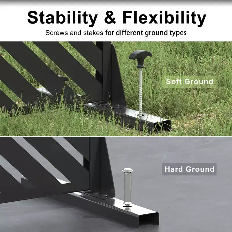 Schermo a Pannelli per la Privacy Esterna 183x89 cm, Divisorio Pieghevole a 3 Ante per Cortile e Giardino, Nero