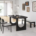 Tavolo da pranzo ovale in legno da 67" per 4-6 persone, stile rustico moderno per cucina e sala da pranzo