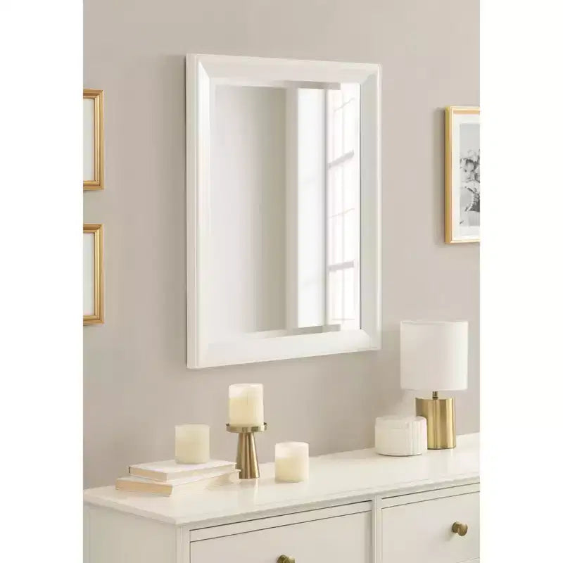 Specchio da parete rettangolare Kalla per bagno, con cornice classica, per toeletta e ingresso