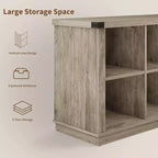 Libreria con 8 cubi contenitori, libreria orizzontale in stile rustico, libreria in legno da 62 pollici per ingresso, libreria lunga e corta