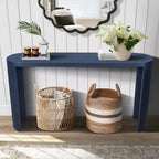 Console Minimalista da 60" con Gambe Curve e Piano Spesso, Ingresso e Soggiorno, Blu