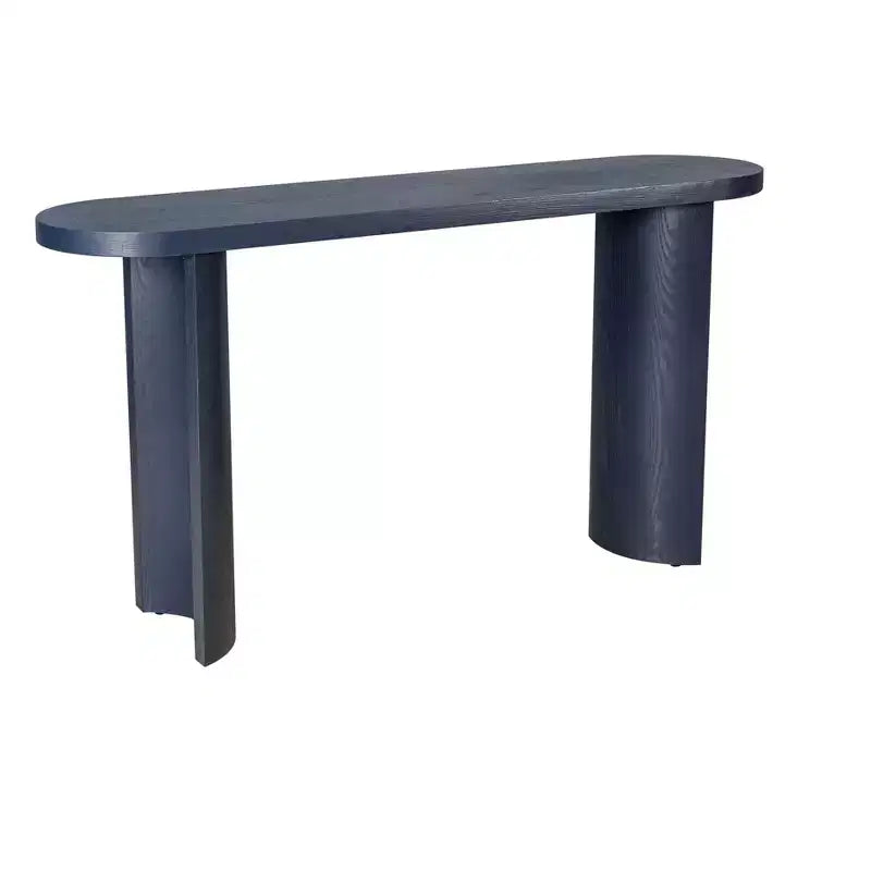 Console Minimalista da 60" con Gambe Curve e Piano Spesso, Ingresso e Soggiorno, Blu