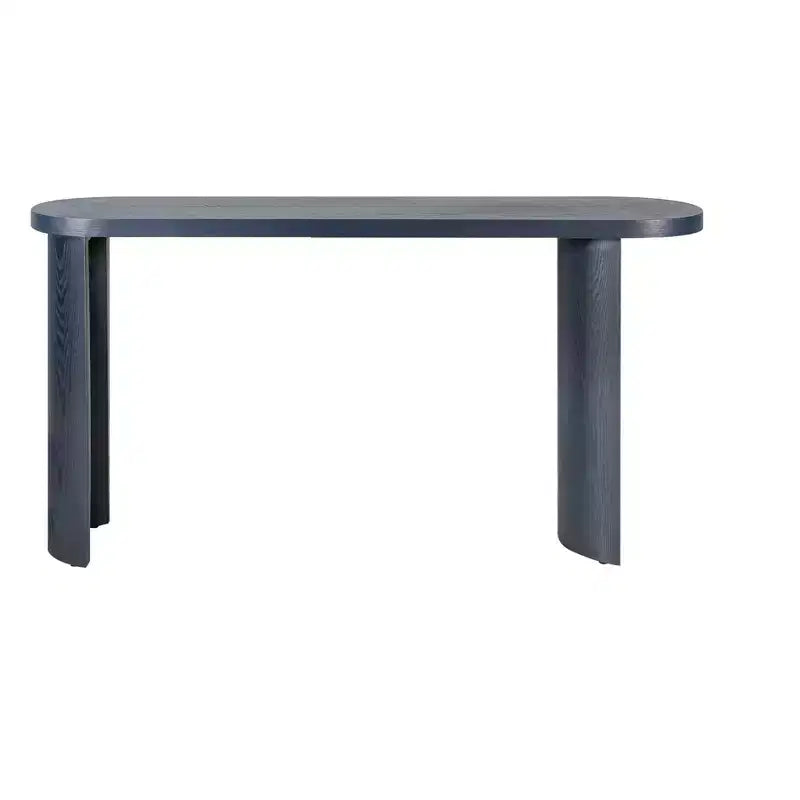Console Minimalista da 60" con Gambe Curve e Piano Spesso, Ingresso e Soggiorno, Blu