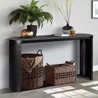 Console Minimalista da 60" con Gambe Curve e Piano Spesso, Ingresso e Soggiorno, Blu