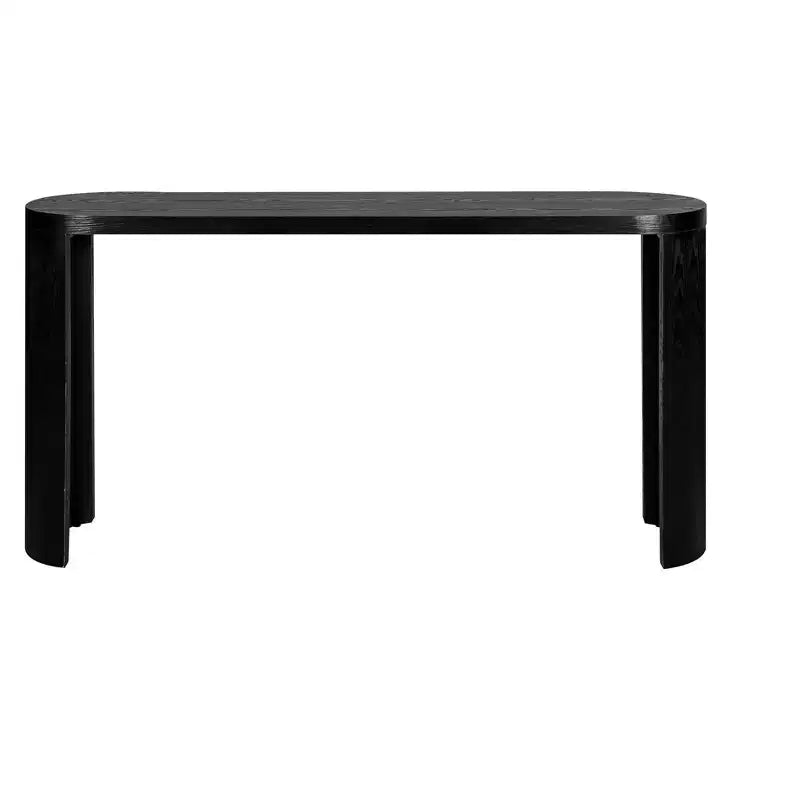 Console Minimalista da 60" con Gambe Curve e Piano Spesso, Ingresso e Soggiorno, Blu