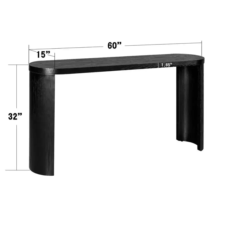 Console Minimalista da 60" con Gambe Curve e Piano Spesso, Ingresso e Soggiorno, Blu