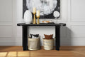 Okak 60IN Minimalism Entryway Table with Curved Legs, Long Console Table with Thick Tabletop, Accent Table for Living Room, Hallway