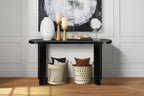 Okak 60IN Minimalism Entryway Table with Curved Legs, Long Console Table with Thick Tabletop, Accent Table for Living Room, Hallway