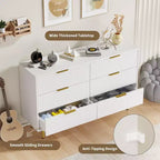 Cassettiera moderna a 6 cassetti nera con scanalature, comò ampio in legno con maniglie e gambe in metallo dorato, grande organizer per camera da letto, soggiorno e ingresso