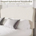 Letto Imbottito con Struttura a Piattaforma per Bambini - Simpatica Testiera Morbida o in Bouclé - Robusti Supporti a Doghe in Legno - Silenzioso, Nessun Box Spring Necessario